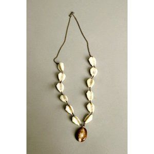 Cowrie Shell Beaded Necklace Ethnic Handmade Vintage Jewelry